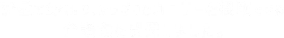 少量で食べきり、たっぷりとカロリーを摂取できる介護食を開発しました。