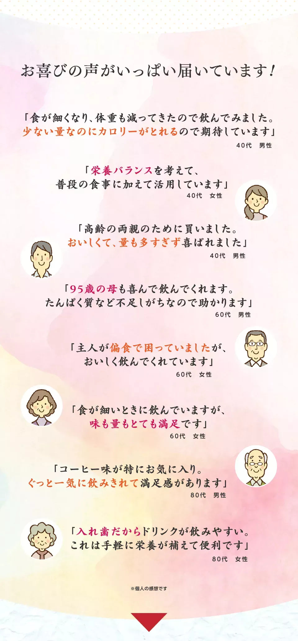 お喜びの声がいっぱい届いています！